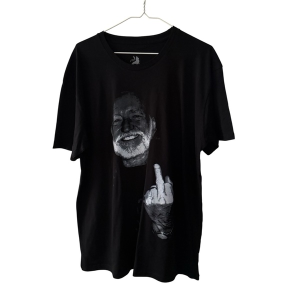 Zion Rootswear Other - NEW Willie Nelson Middle Finger Black Men’s Graphic T Shirt Size M, L, XL